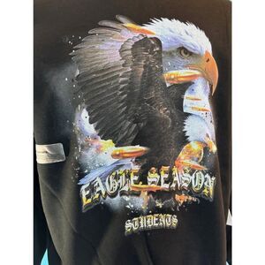 NWT Students Golf Eagle Season Crewneck Pullover Black Graphics 100% Cotton XL